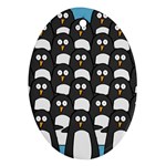 penguin group Oval Ornament (Two Sides) Front