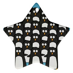 Penguin Group Star Ornament (two Sides)