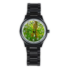 Bamboo Sport Metal Watch (black) by Siebenhuehner