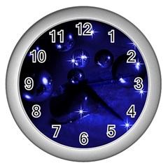 Blue Dreams Wall Clock (silver) by Siebenhuehner