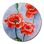 Poppies 8  Mouse Pad (Round)