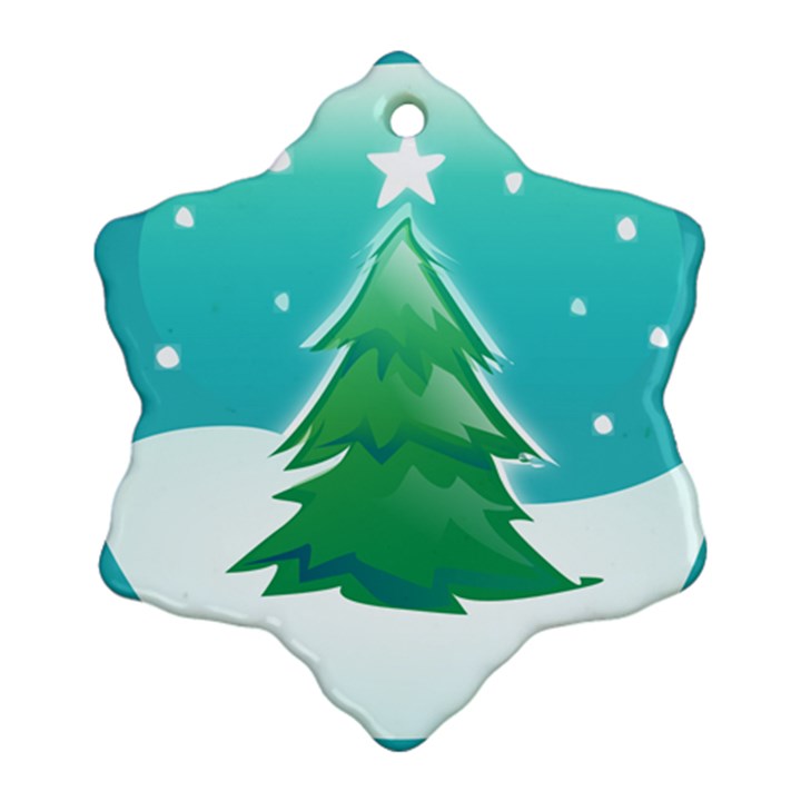 Winter Paradise Snowflake Ornament (Two Sides)