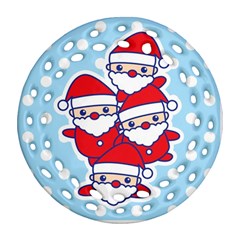 Santa s Round Filigree Ornament (two Sides)
