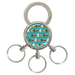 Time For Coffee 3-ring Key Chain
