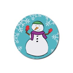 Snowman Drink Coaster (round) by PaolAllen