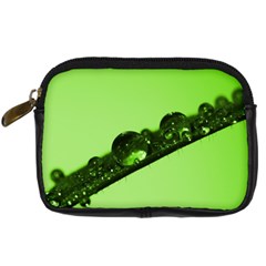 Green Drops Digital Camera Leather Case by Siebenhuehner