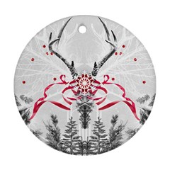 Christmas Collage Round Ornament (two Sides) by Contest1764179