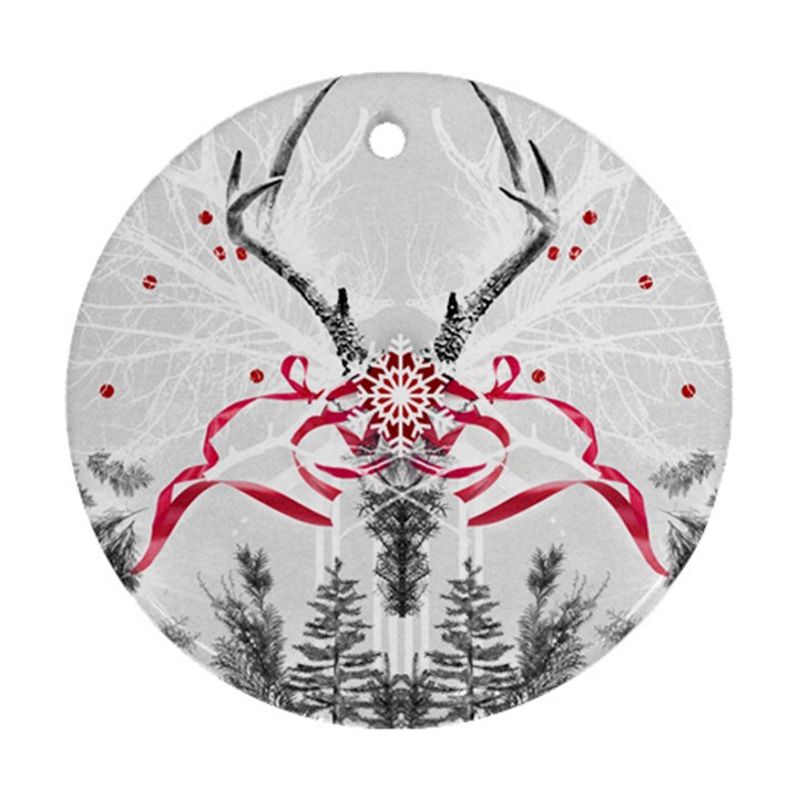Christmas Collage Round Ornament (Two Sides)