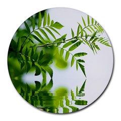 Leafs With Waterreflection 8  Mouse Pad (round) by Siebenhuehner