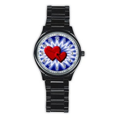 Love Sport Metal Watch (black) by Siebenhuehner