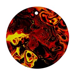 Fire Round Ornament (two Sides) by Siebenhuehner