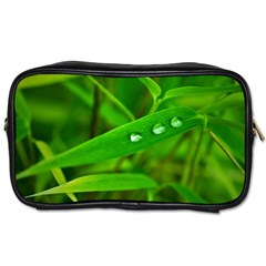 Bamboo Leaf With Drops Travel Toiletry Bag (two Sides) by Siebenhuehner