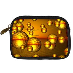Sunset Bubbles Digital Camera Leather Case by Siebenhuehner