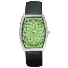 Spirograph Tonneau Leather Watch by Siebenhuehner