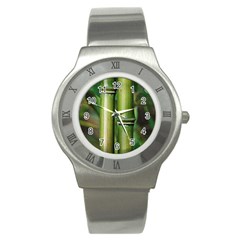 Bamboo Stainless Steel Watch (slim) by Siebenhuehner