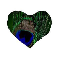Peacock 16  Premium Heart Shape Cushion  by Siebenhuehner