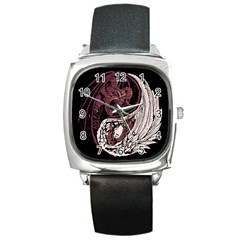 Yinyang Square Leather Watch