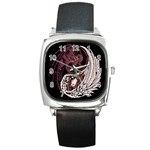 YinYang Square Leather Watch Front