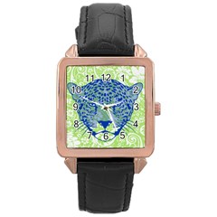 Cheetah Alarm Rose Gold Leather Watch  by Contest1738807