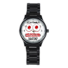 Whats Shakin Bacon? Sport Metal Watch (black) by Contest1804625
