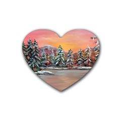  jane s Winter Sunset   By Ave Hurley Of Artrevu   Rubber Coaster (heart) by ArtRave2