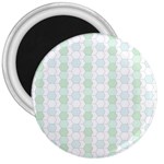 Allover Graphic Soft Aqua 3  Button Magnet