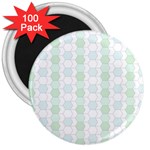 Allover Graphic Soft Aqua 3  Button Magnet (100 pack)