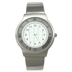 Allover Graphic Soft Aqua Stainless Steel Watch (Slim)