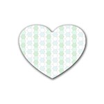 Allover Graphic Soft Aqua Drink Coasters 4 Pack (Heart) 