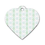 Allover Graphic Soft Aqua Dog Tag Heart (Two Sided)