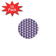 Allover Graphic Blue Brown 1  Mini Button (10 Pack) by ImpressiveMoments