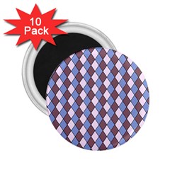 Allover Graphic Blue Brown 2 25  Button Magnet (10 Pack) by ImpressiveMoments