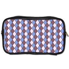 Allover Graphic Blue Brown Travel Toiletry Bag (one Side) by ImpressiveMoments