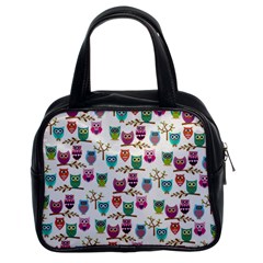 Happy Owls Classic Handbag (two Sides) by Ancello