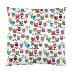 Happy Owls Cushion Case (two Sided)  by Ancello