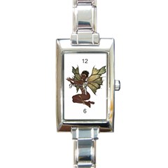 Faerie Nymph Fairy With Outreaching Hands Rectangular Italian Charm Watch by goldenjackal