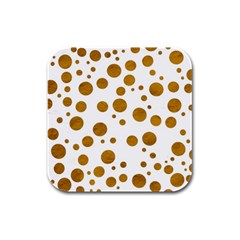 Tan Polka Dots Drink Coasters 4 Pack (square) by Colorfulart23