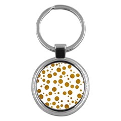 Tan Polka Dots Key Chain (round) by Colorfulart23