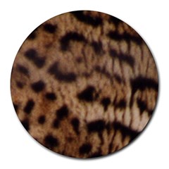 Ocelot Coat 8  Mouse Pad (round) by BrilliantArtDesigns