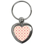 Pale Pink Polka Dots Key Chain (Heart) Front