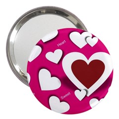 Valentine Hearts  3  Handbag Mirror