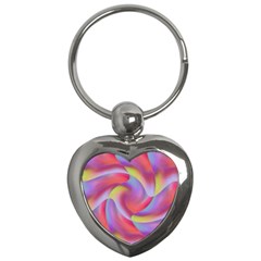 Colored Swirls Key Chain (heart) by Colorfulart23