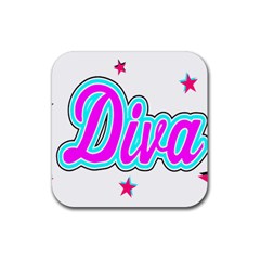  Pink Diva Drink Coasters 4 Pack (square) by Colorfulart23