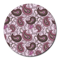 Paisley In Pink 8  Mouse Pad (round) by StuffOrSomething