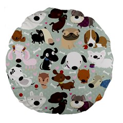 Dog Pattern 18  Premium Round Cushion  by Contest1771913