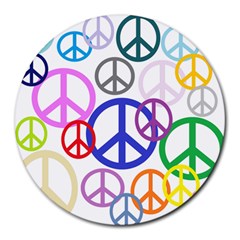 Peace Sign Collage Png 8  Mouse Pad (round) by StuffOrSomething