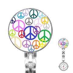 Peace Sign Collage Png Stainless Steel Nurses Watch by StuffOrSomething