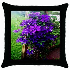 Purple Flowers Black Throw Pillow Case by Contest1852090