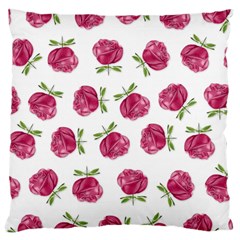 Pink Roses In Rows Large Cushion Case (two Sided)  by Contest1878042