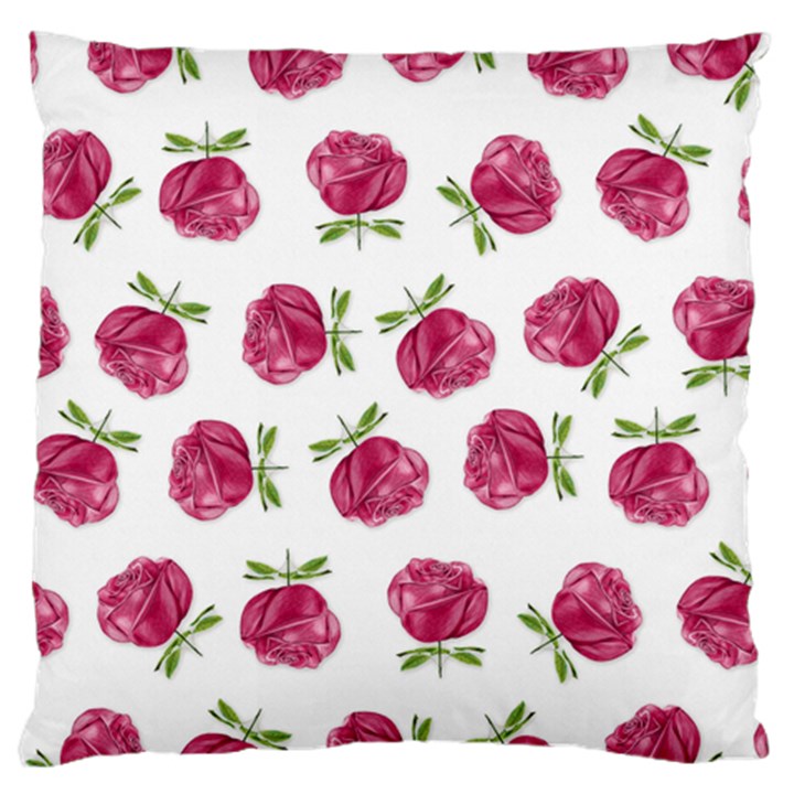 Pink Roses in Rows Large Cushion Case (Two Sided) 
